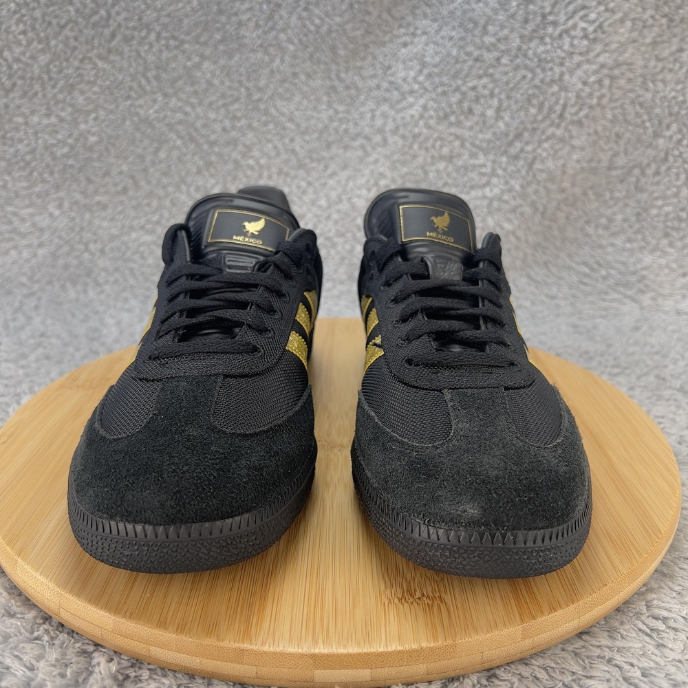 adidas Samba Mexico Shoes Mens 9 Black Gold Soccer Football Blokecore Heritage - Picture 2 of 11